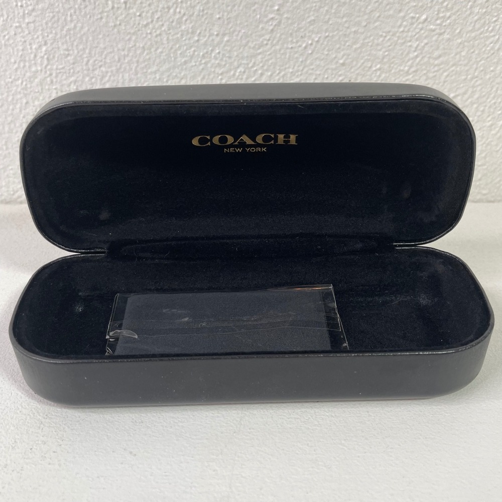 Coach New York Black Hard Sunglasses Eyeglass Case with Cleaning Cloth